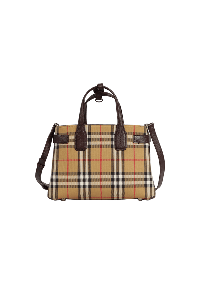 SMALL VINTAGE CHECK BANNER TOTE