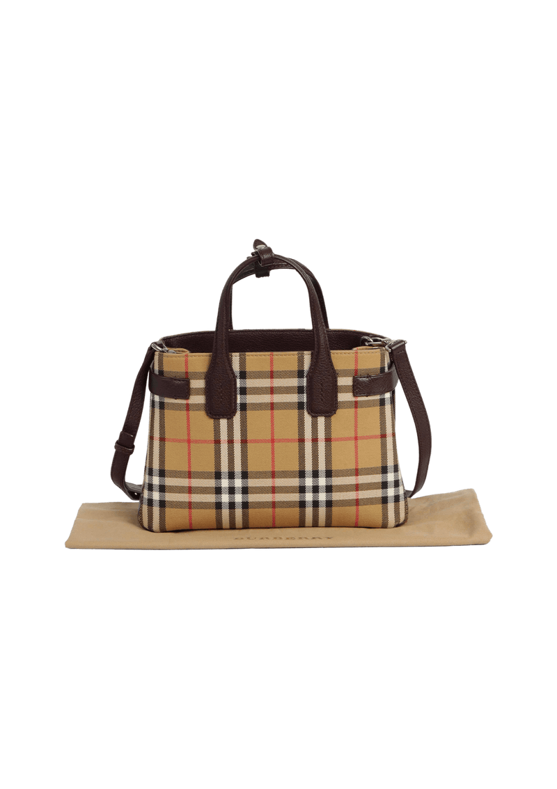 SMALL VINTAGE CHECK BANNER TOTE