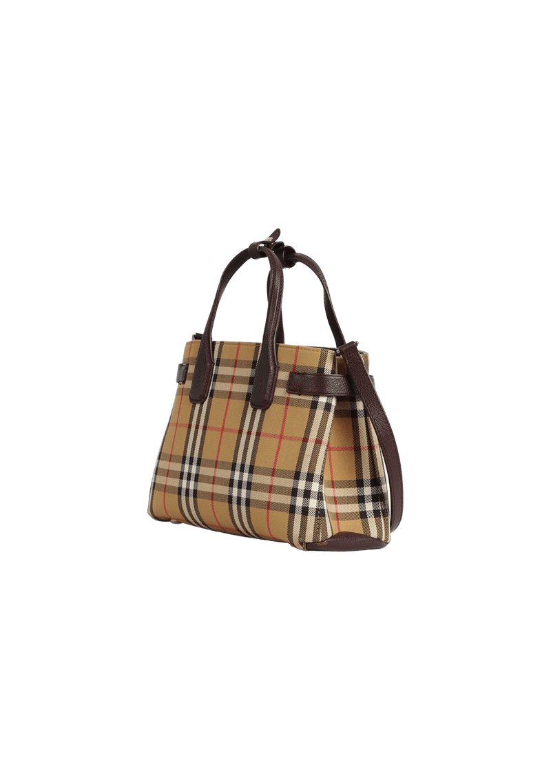 SMALL VINTAGE CHECK BANNER TOTE