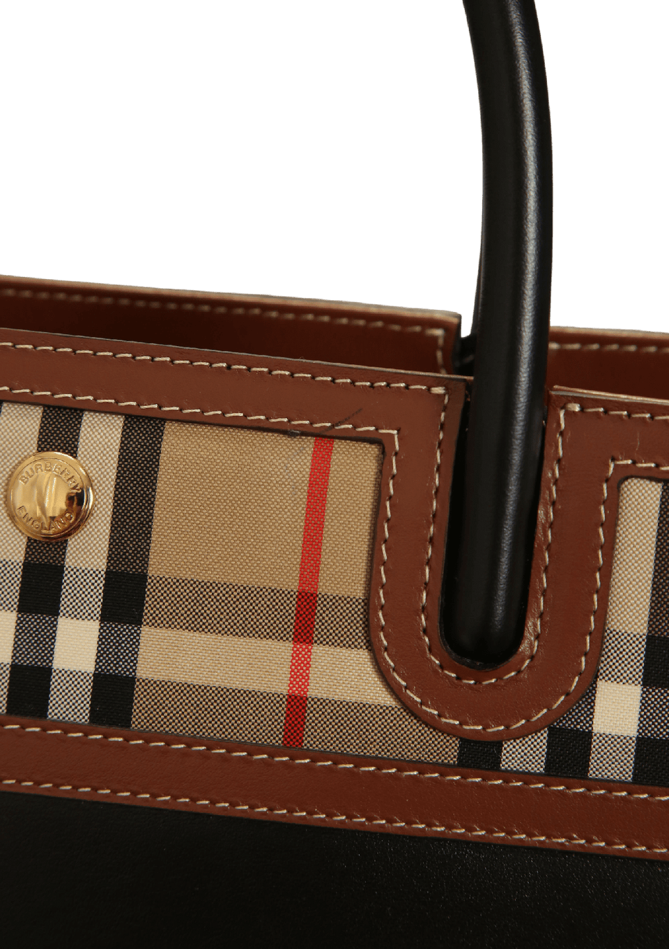 BOLSA BURBERRY VINTAGE CHECK TITLE BAG PRETA ORIGINAL – Gringa