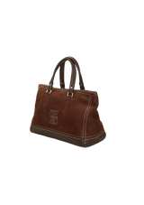 LEATHER STICHED LOGO BAG