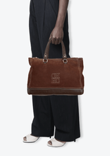 LEATHER STICHED LOGO BAG