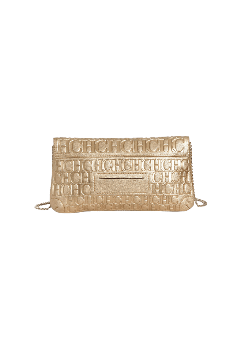 MONOGRAM EMBOSSED FLAP BAG