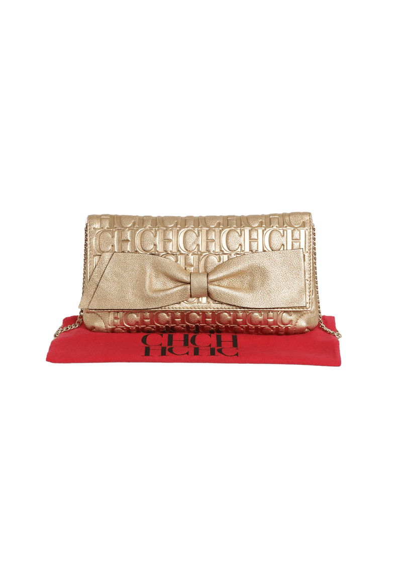 MONOGRAM EMBOSSED FLAP BAG