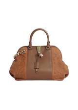 SUEDE MONOGRAM DOME SATCHEL