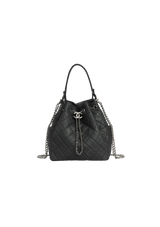 CC DRAWSTRING BUCKET BAG GRAINED CALFSKIN