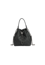 CC DRAWSTRING BUCKET BAG GRAINED CALFSKIN