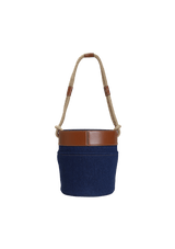 DENIM LOGO BUCKET BAG