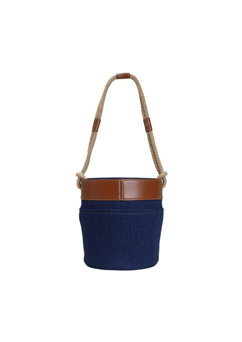 DENIM LOGO BUCKET BAG