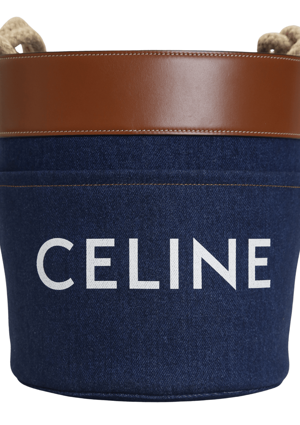 BOLSA CELINE DENIM LOGO BUCKET BAG AZUL ORIGINAL – Gringa