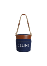 DENIM LOGO BUCKET BAG