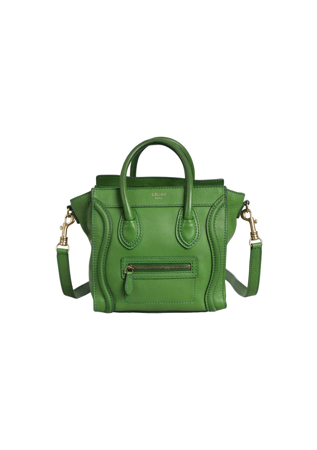 CELINE Luggage ハンドバッグ オリーブ BOLSA CELINE NANO LUGGAGE TOTE VERDE ORIGINAL – Gringa