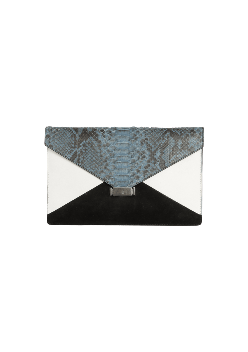 PYTHON SUEDE CLUTCH