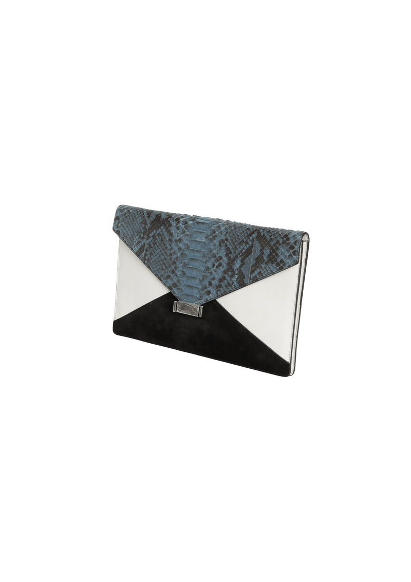 PYTHON SUEDE CLUTCH