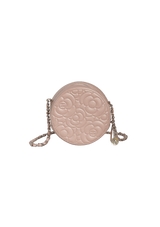 CAMELLIA ROUND CLUTCH WITH CHAIN