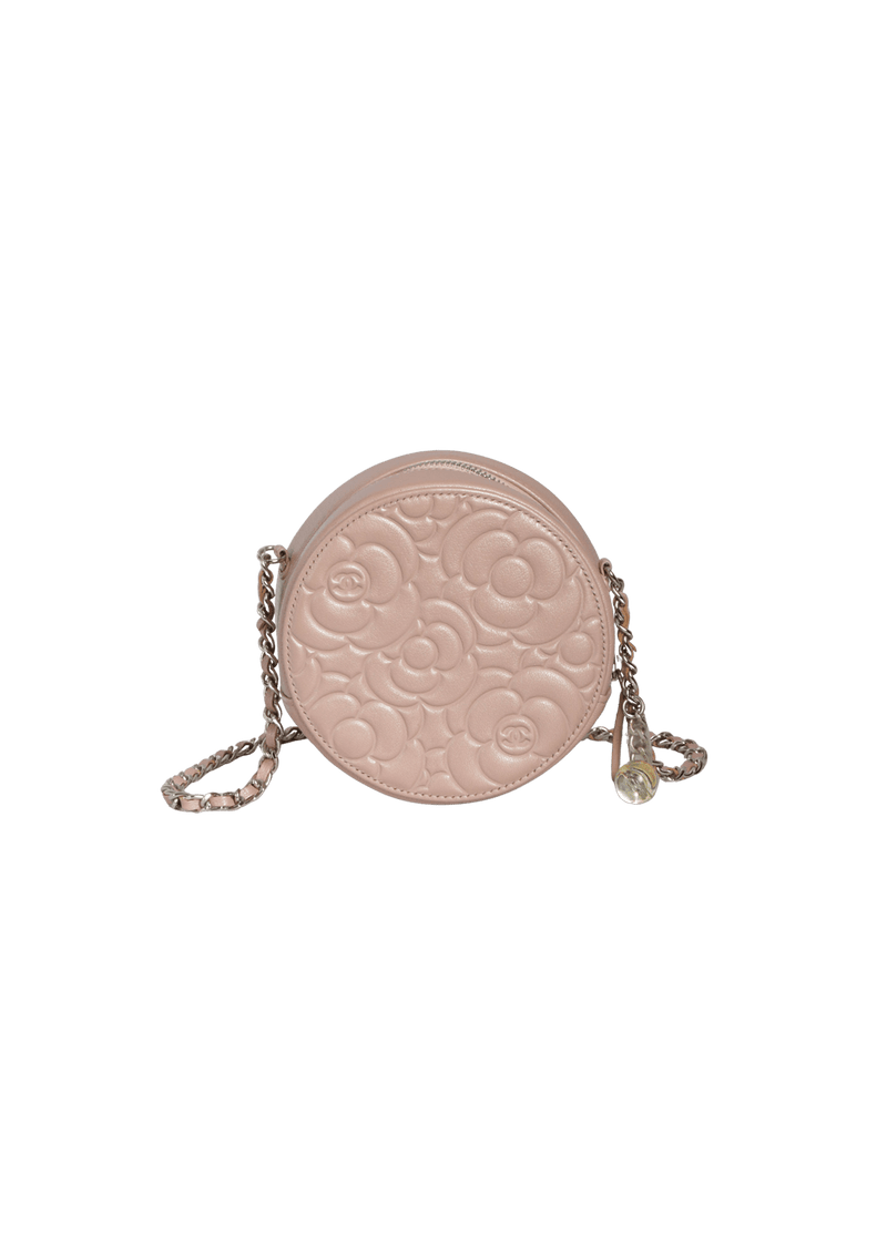 CAMELLIA ROUND CLUTCH WITH CHAIN