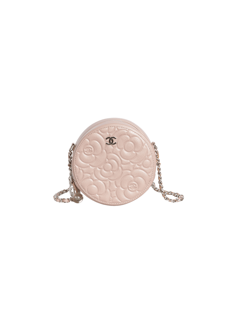 CAMELLIA ROUND CLUTCH WITH CHAIN