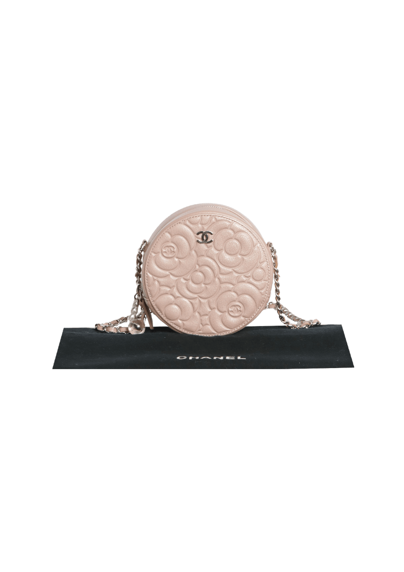 CAMELLIA ROUND CLUTCH WITH CHAIN