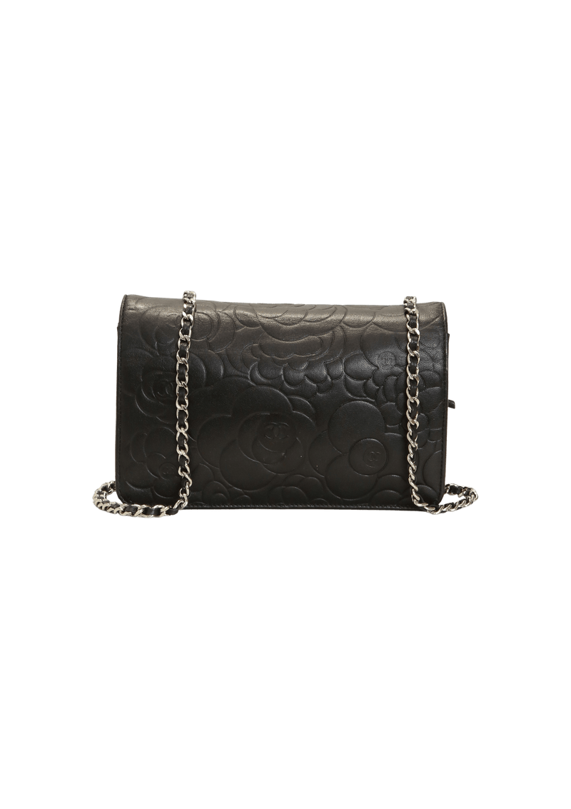 BOLSA CHANEL CAMELLIA WALLET ON CHAIN PRETA ORIGINAL Gringa