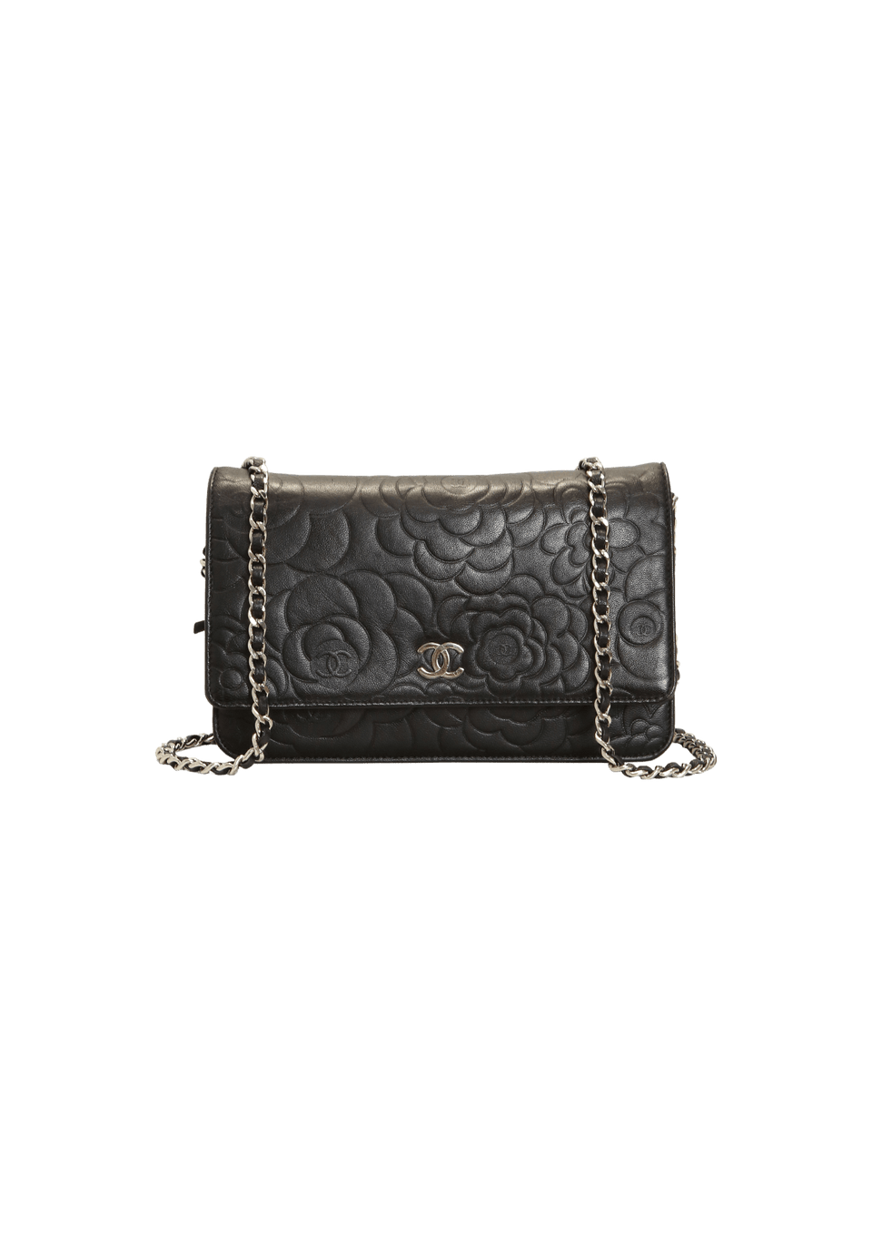 BOLSA CHANEL CAMELLIA WALLET ON CHAIN PRETA ORIGINAL – Gringa
