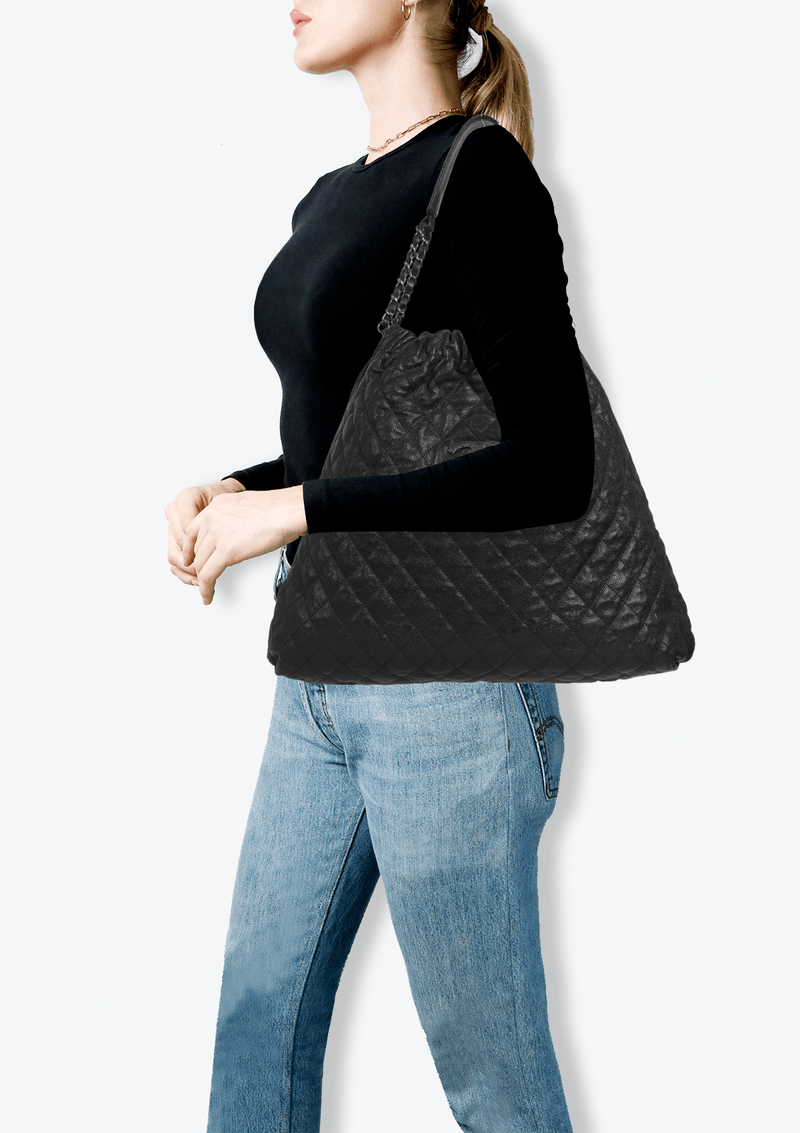 CC ELASTIC TOTE CAVIAR