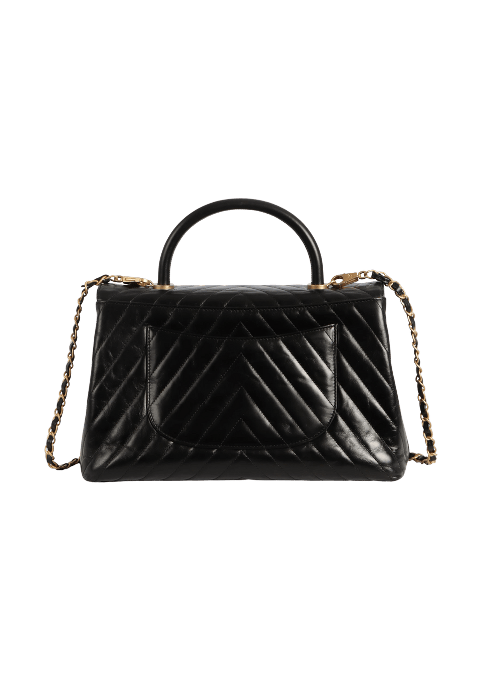 BOLSA CHANEL CHEVRON COCO HANDLE BAG PRETO ORIGINAL – Gringa