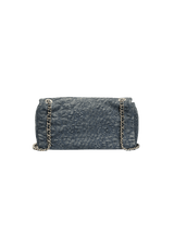 DENIM CAMELLIA FLAP BAG