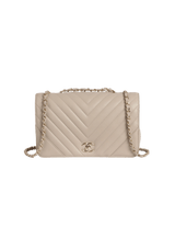 LARGE CHEVRON STATEMENT FLAP BAG LAMBSKIN