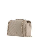 LARGE CHEVRON STATEMENT FLAP BAG LAMBSKIN