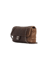 LE MARAIS LIGNE FLAP BAG DISTRESSED LAMBSKIN