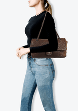 LE MARAIS LIGNE FLAP BAG DISTRESSED LAMBSKIN