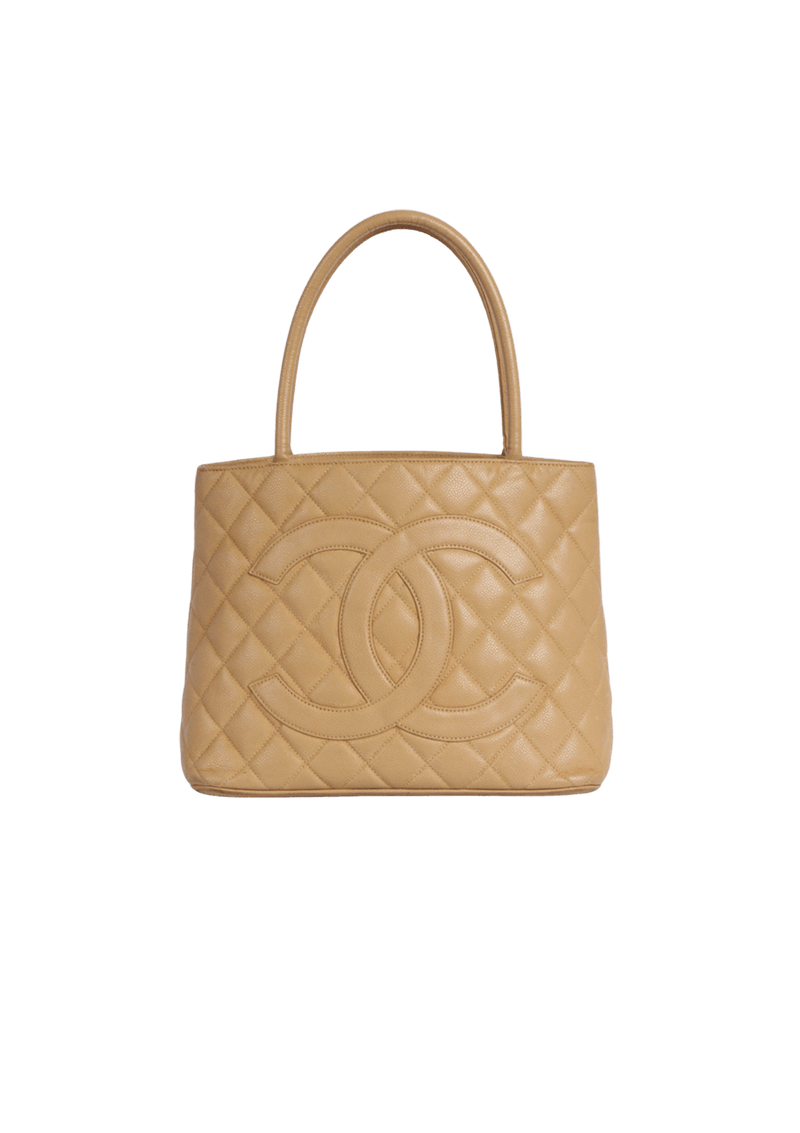 MEDALLION QUILTED TOTE CAVIAR