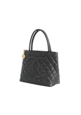 MEDALLION QUILTED TOTE CAVIAR