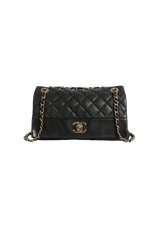 MEDIUM SOFT ELEGANCE FLAP BAG QUILTED DISTRESSED CALFSKIN