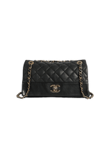 MEDIUM SOFT ELEGANCE FLAP BAG QUILTED DISTRESSED CALFSKIN