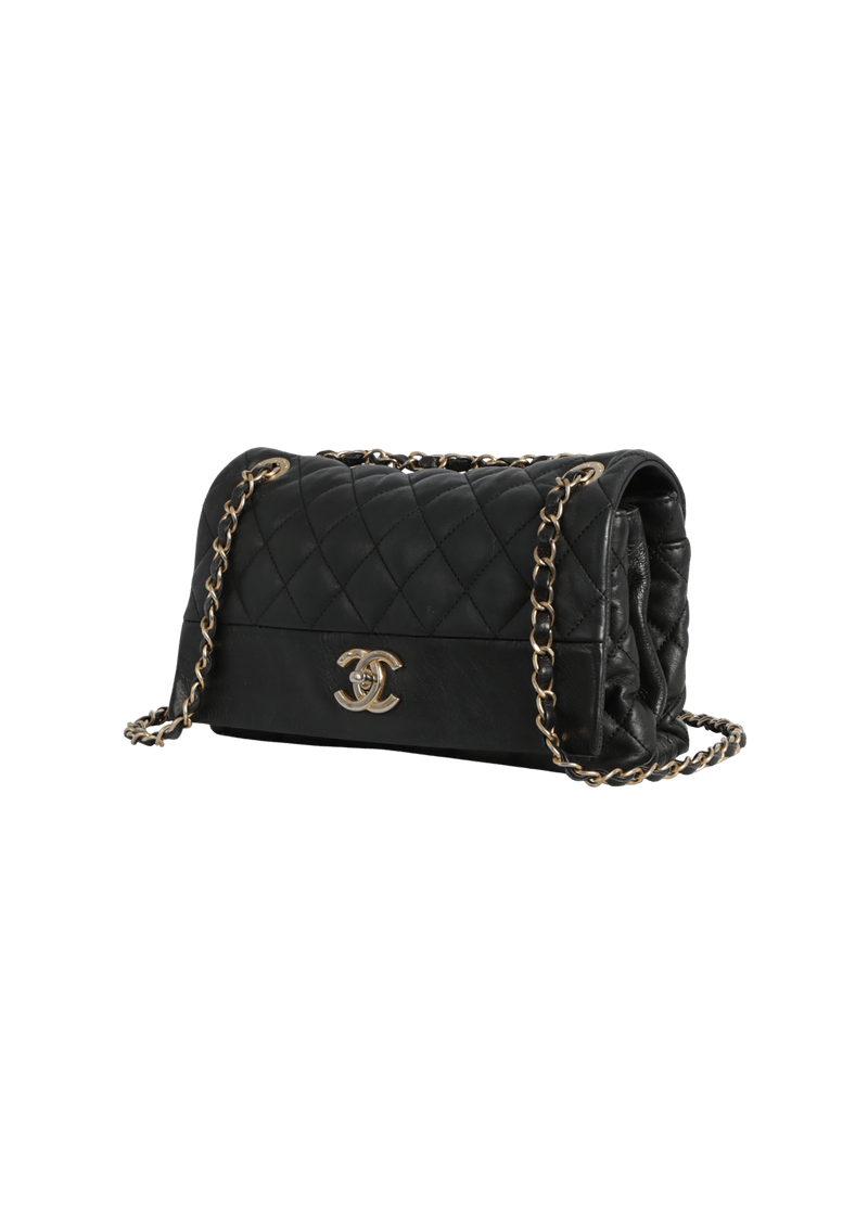 MEDIUM SOFT ELEGANCE FLAP BAG QUILTED DISTRESSED CALFSKIN