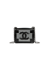 MINI PLEXIGLASS BOY BRICK PATENT BAG