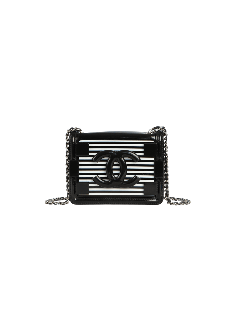 MINI PLEXIGLASS BOY BRICK PATENT BAG