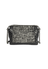 NEW MEDIUM ENCHAINED BOY FLAP BAG TWEED