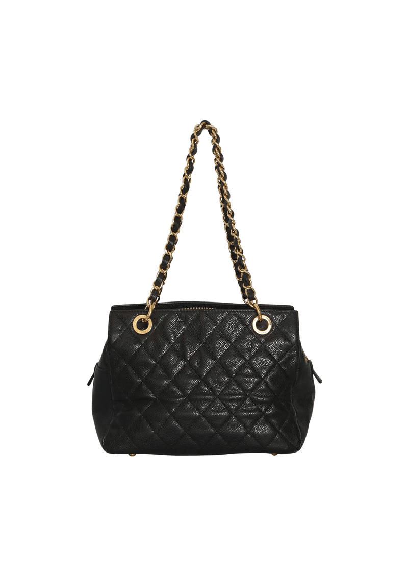 PETITE TIMELESS SHOPPING TOTE CAVIAR