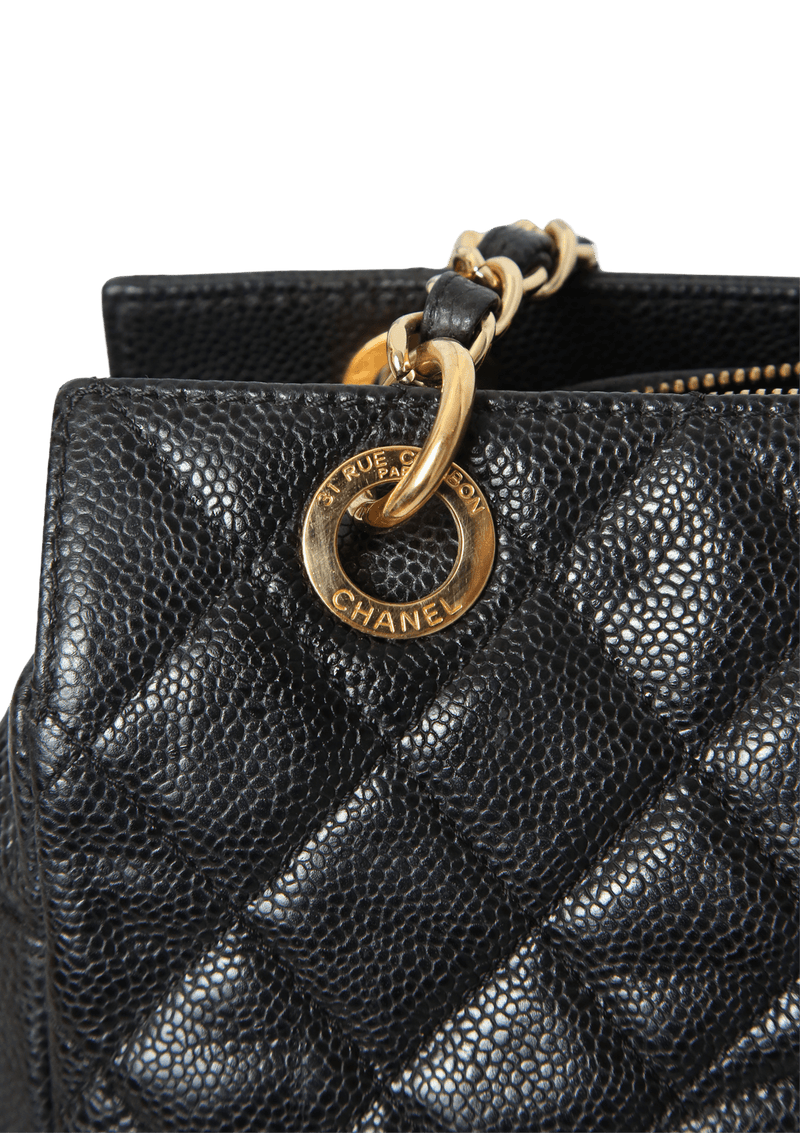 PETITE TIMELESS SHOPPING TOTE CAVIAR