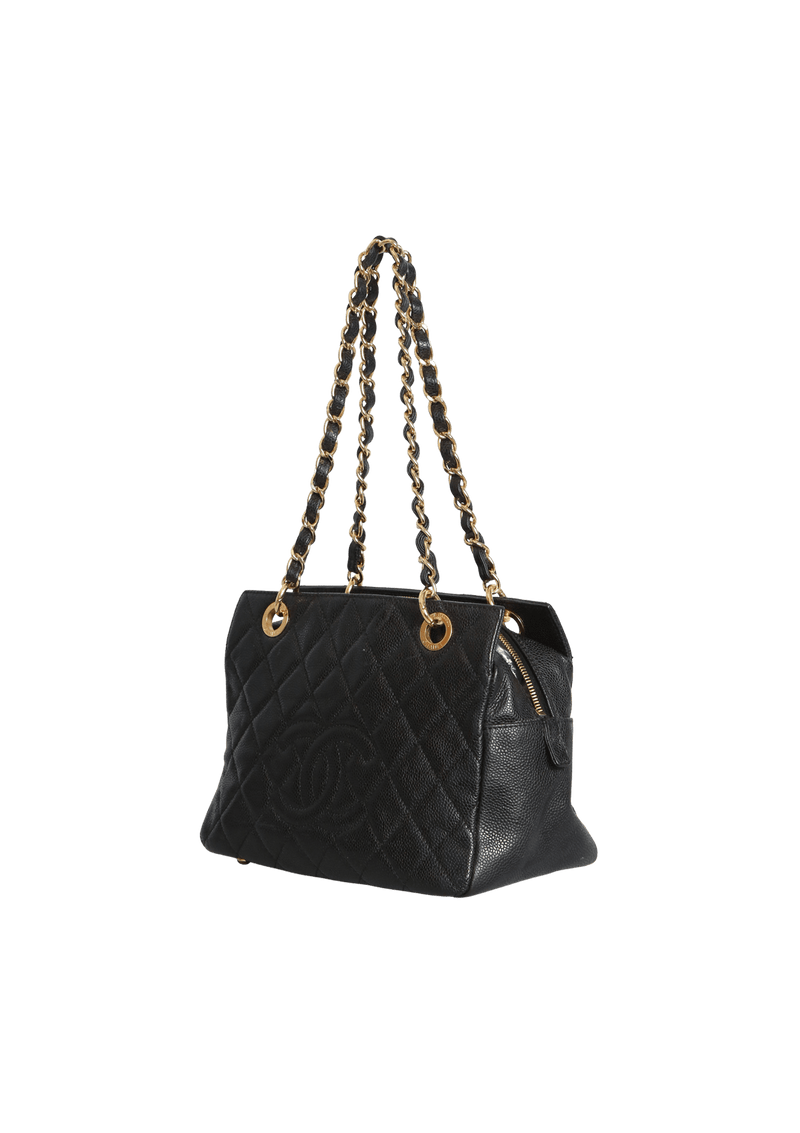 PETITE TIMELESS SHOPPING TOTE CAVIAR