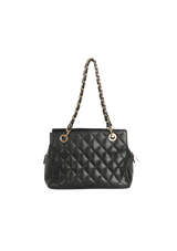 PETITE TIMELESS SHOPPING TOTE CAVIAR