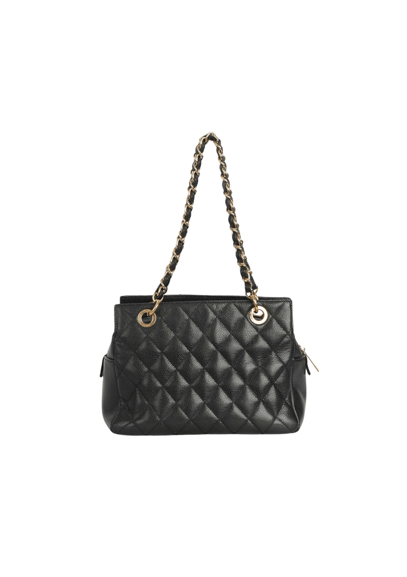 PETITE TIMELESS SHOPPING TOTE CAVIAR