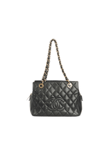 PETITE TIMELESS SHOPPING TOTE CAVIAR