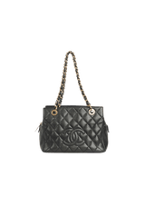 PETITE TIMELESS SHOPPING TOTE CAVIAR