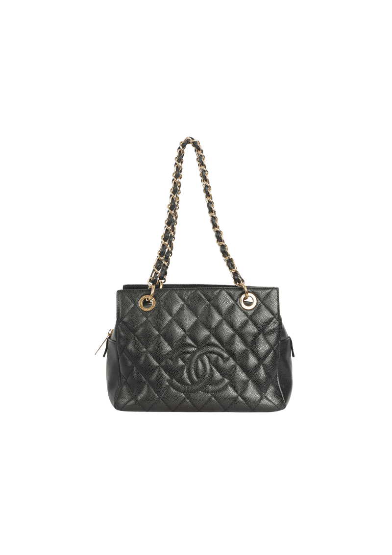 PETITE TIMELESS SHOPPING TOTE CAVIAR