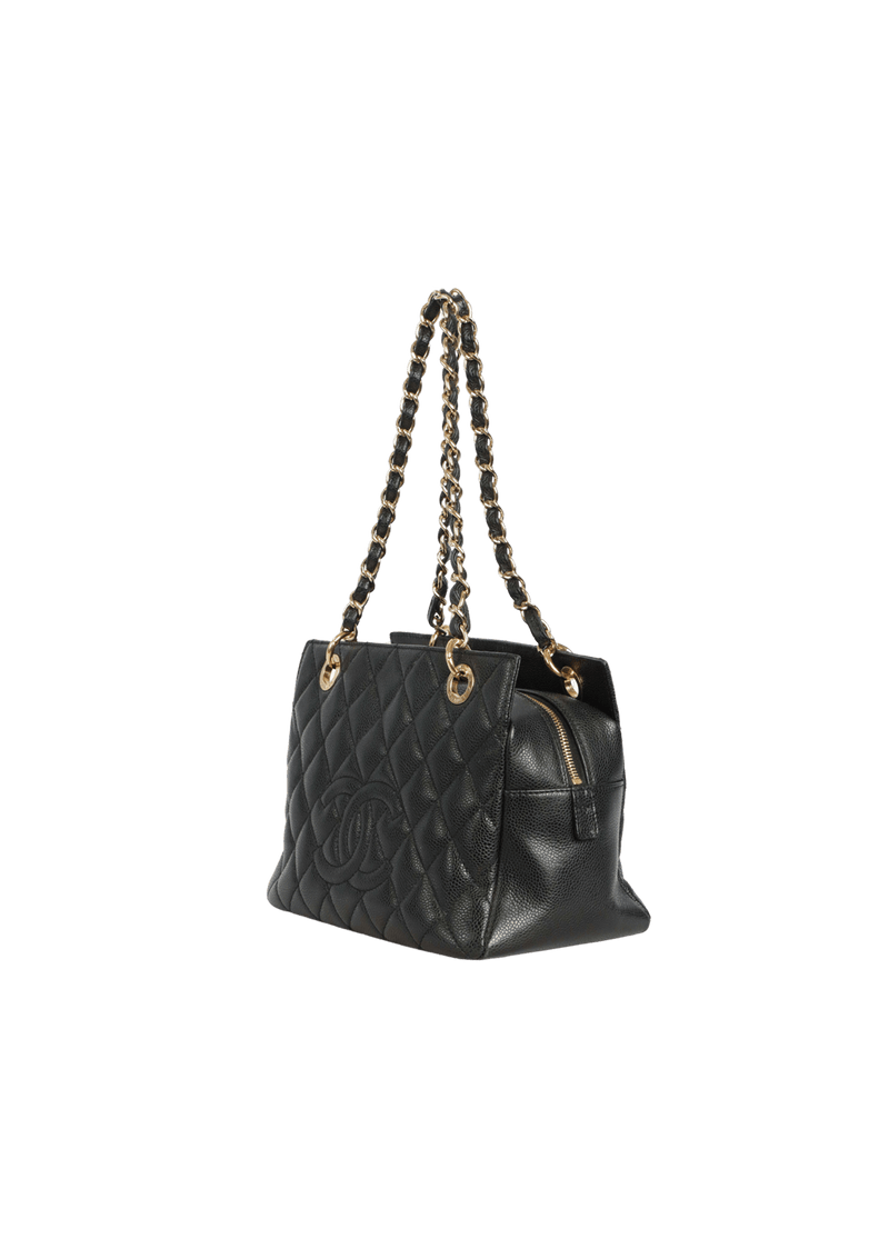 PETITE TIMELESS SHOPPING TOTE CAVIAR