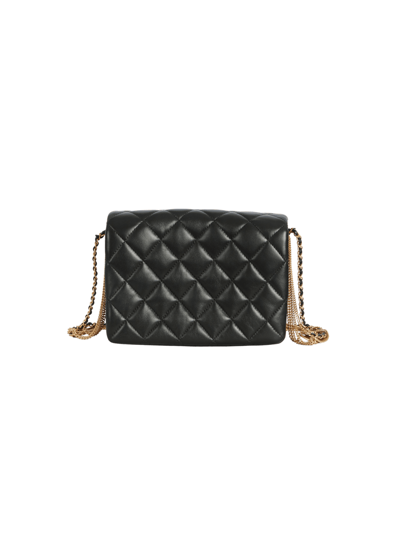 PRECIOUS BUTTON QUILTED FLAP BAG