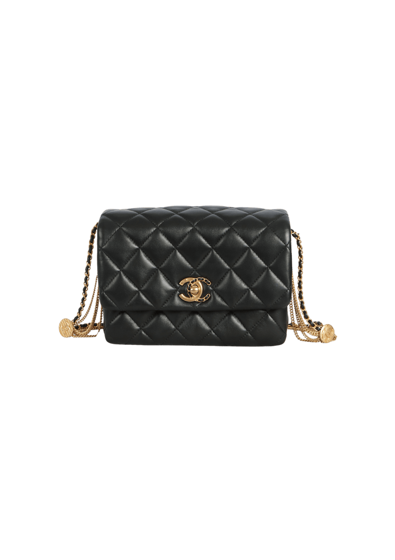 PRECIOUS BUTTON QUILTED FLAP BAG